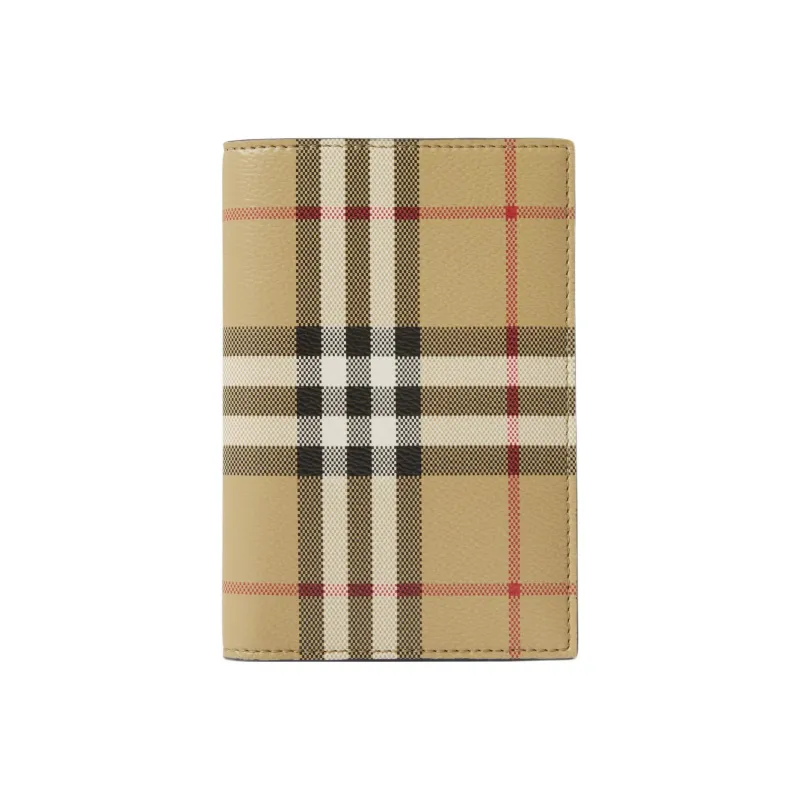 Burberry Cotton With Leather Passport Holder Men's Archive Beige-0
