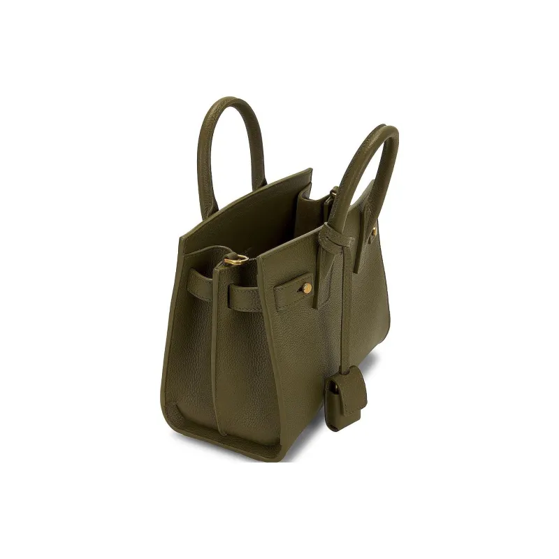 SAINT LAURENT SAC DE JOUR Cow Leather Shoulder Bag, Crossbody Bag, Handbag Women's Dark Green-3