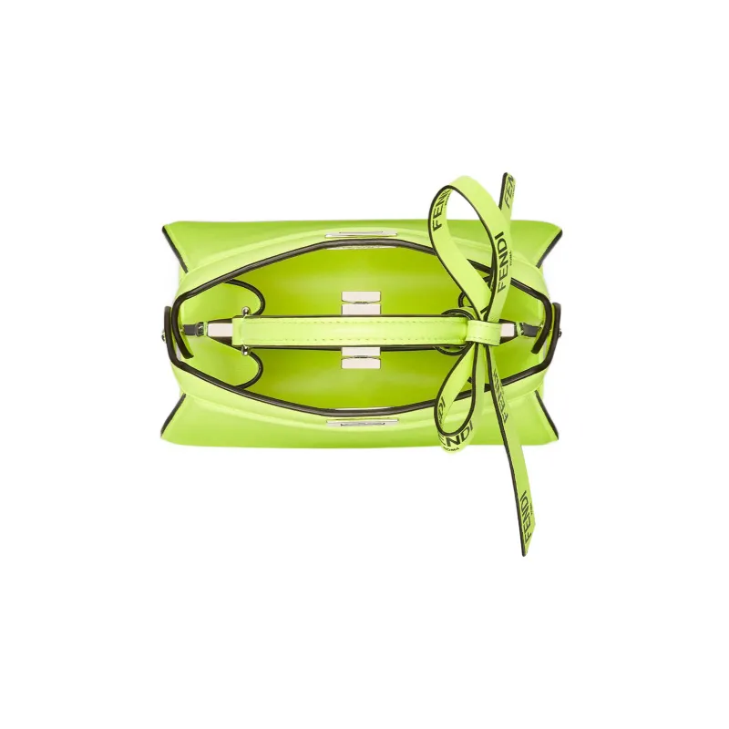 FENDI Peekaboo ISeeU Lambskin Shoulder Bag Crossbody Bag Handbag Extra Small Women's Neon Yellow-2