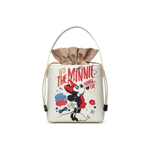 Disney Minnie Series Soft Leather Bucket Bag Handbag Shoulder Bag Regular Women's Multicolor
