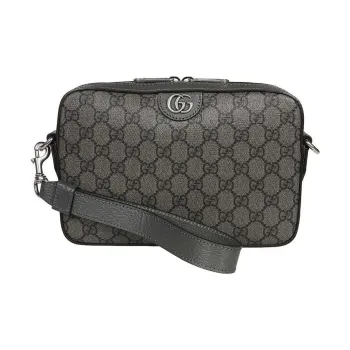 GUCCI Ophidia Canvas With Leather Trim Crossbody Bag Shoulder Bag Men's Gray