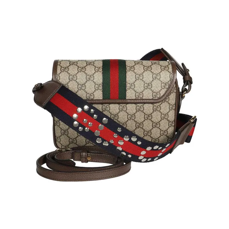 GUCCI Ophidia Canvas With Leather Trim Crossbody Bag, Shoulder Bag Women's-3