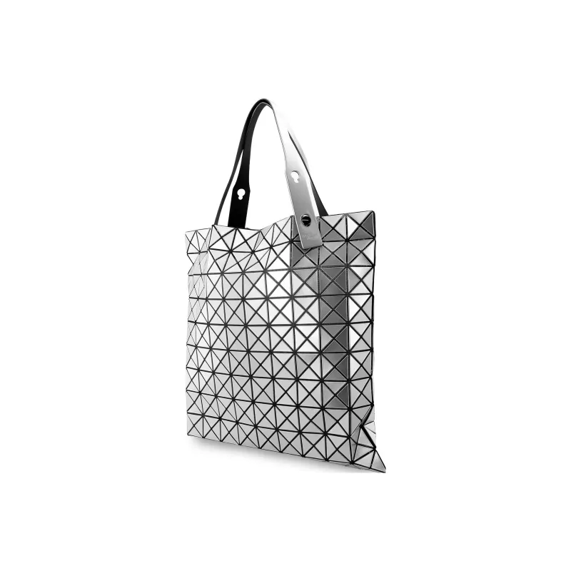 ISSEY MIYAKE Prism Polyester Tote Bag Shoulder Bag Handbag Large Size Unisex Silver-1