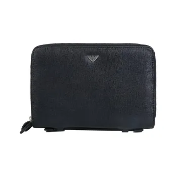 EMPORIO ARMANI Cow Leather Wallet Coin Purse, Clutch Men's Blue
