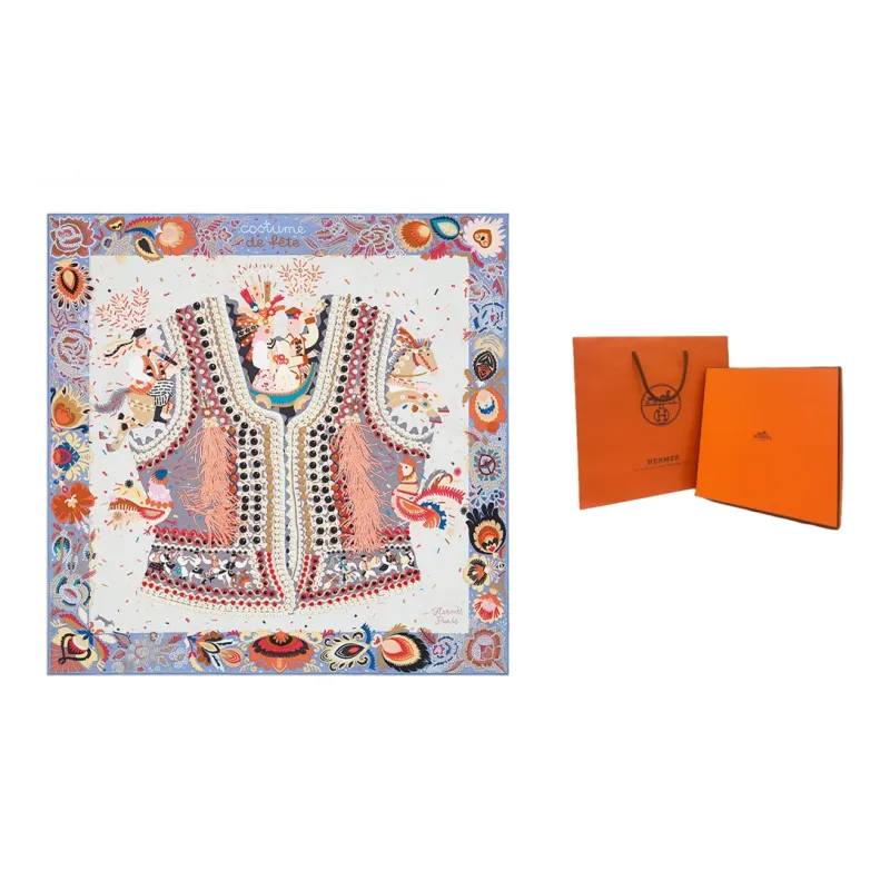 HERMES Costume De Fete Silk Scarves Women's-1