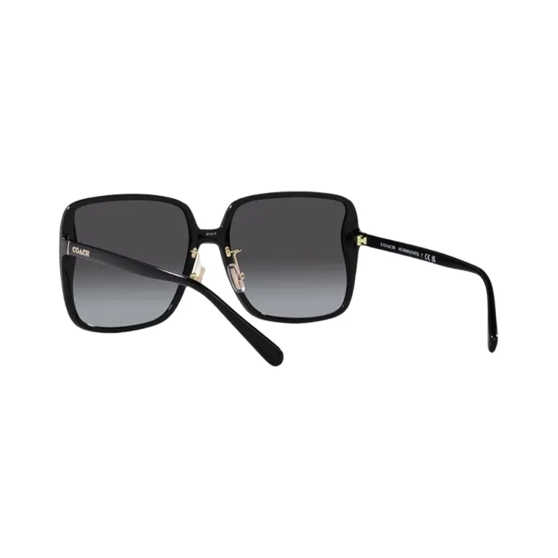 COACH Alloy Irregular Shape Sunglasses Women's Black-4
