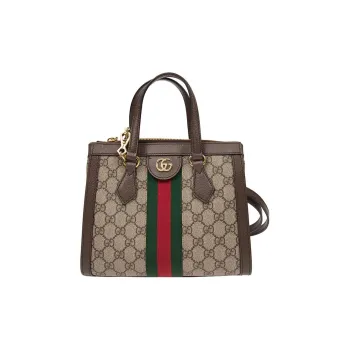 GUCCI Ophidia Canvas Tote Bag Shopping Bag Portable Crossbody Bag Shoulder Bag Unisex Ebony/Brown