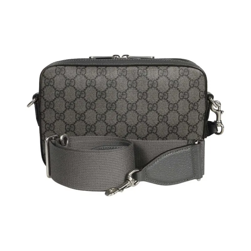 GUCCI Ophidia Canvas With Leather Trim Crossbody Bag Shoulder Bag Men's Gray-1