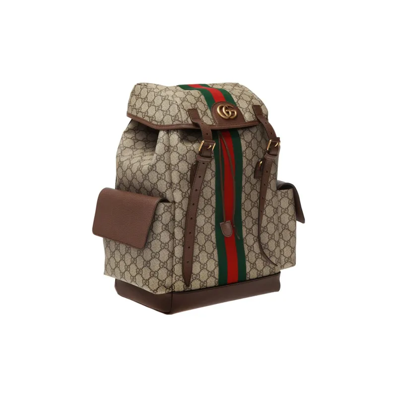 GUCCI Ophidia GG Monogram Backpack Men Medium Beige/Ebony-1