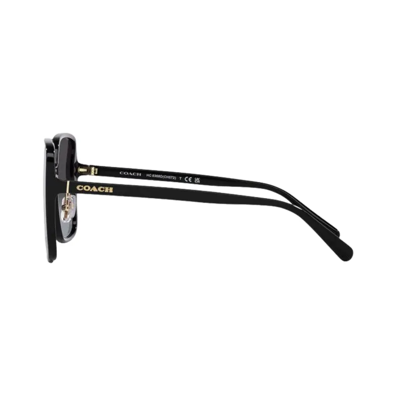 COACH Alloy Irregular Shape Sunglasses Women's Black-3
