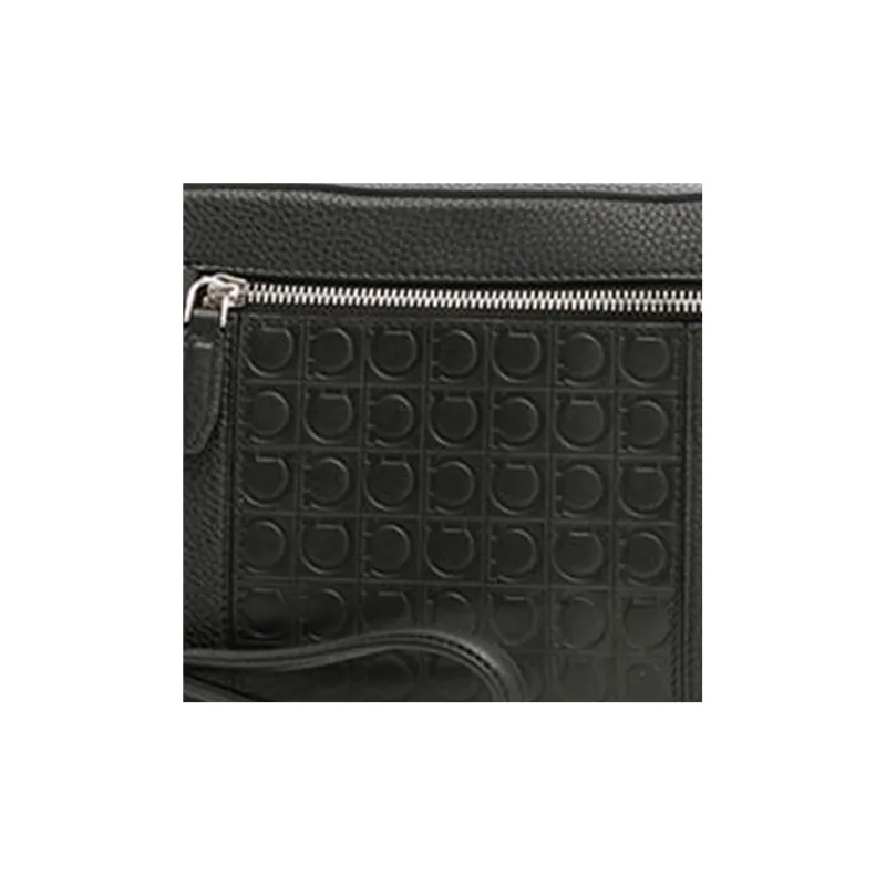 FERRAGAMO Leather Sling Bags One Shoulder Crossbody Fanny Pack Regular Men's Black-4