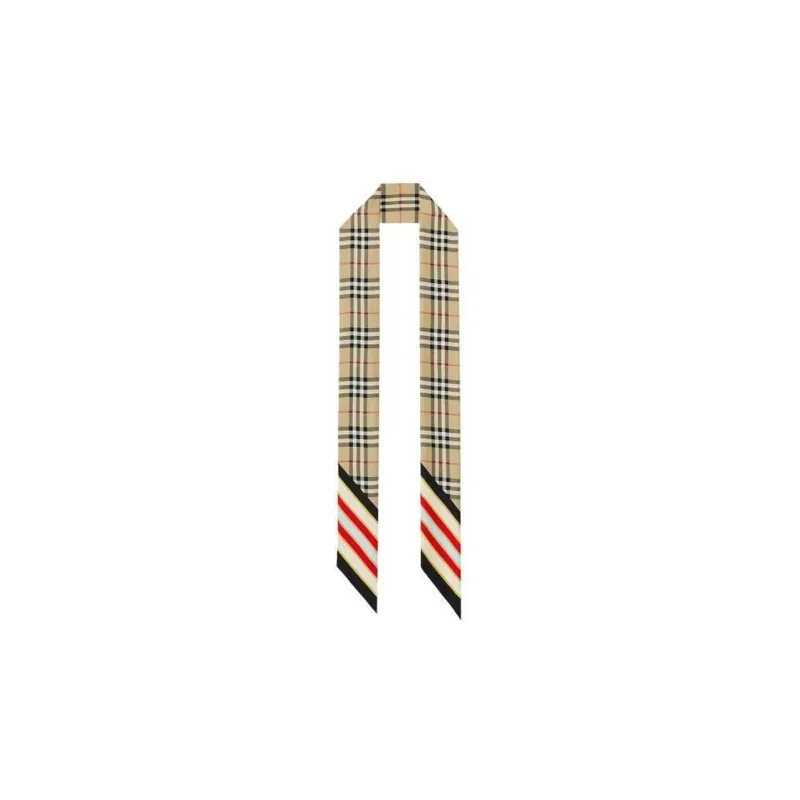 Burberry Check Print Skinny Scarf-0