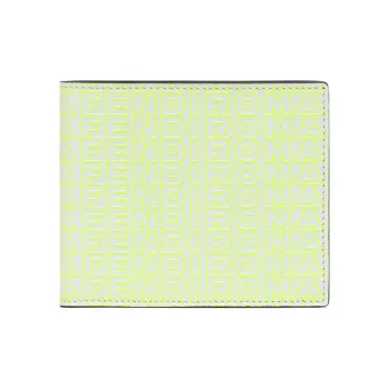 FENDI Marc Jacobs Collaboration Calfskin Wallet Men's Neon Yellow
