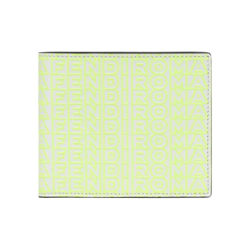 FENDI Marc botas Collaboration Calfskin Wallet Men's Neon Yellow