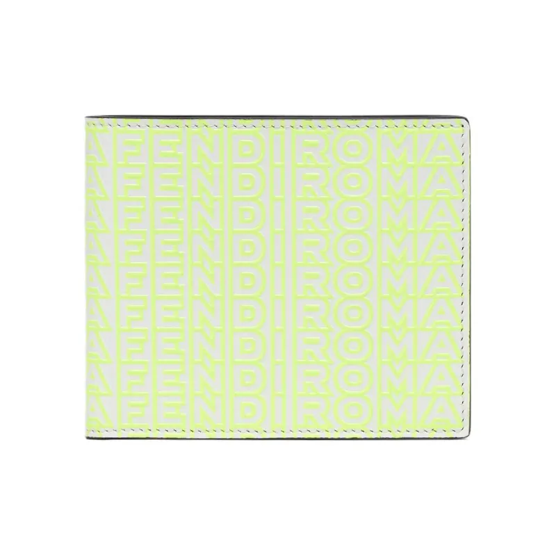 FENDI Marc Jacobs Collaboration Calfskin Wallet Men's Neon Yellow-0