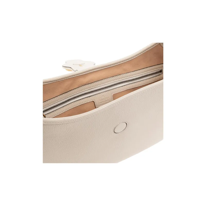 GUCCI Aphrodite Leather Half Moon Bag Handbag Shoulder Bag HOBO Shoulder Bag Medium Size Women's White-3