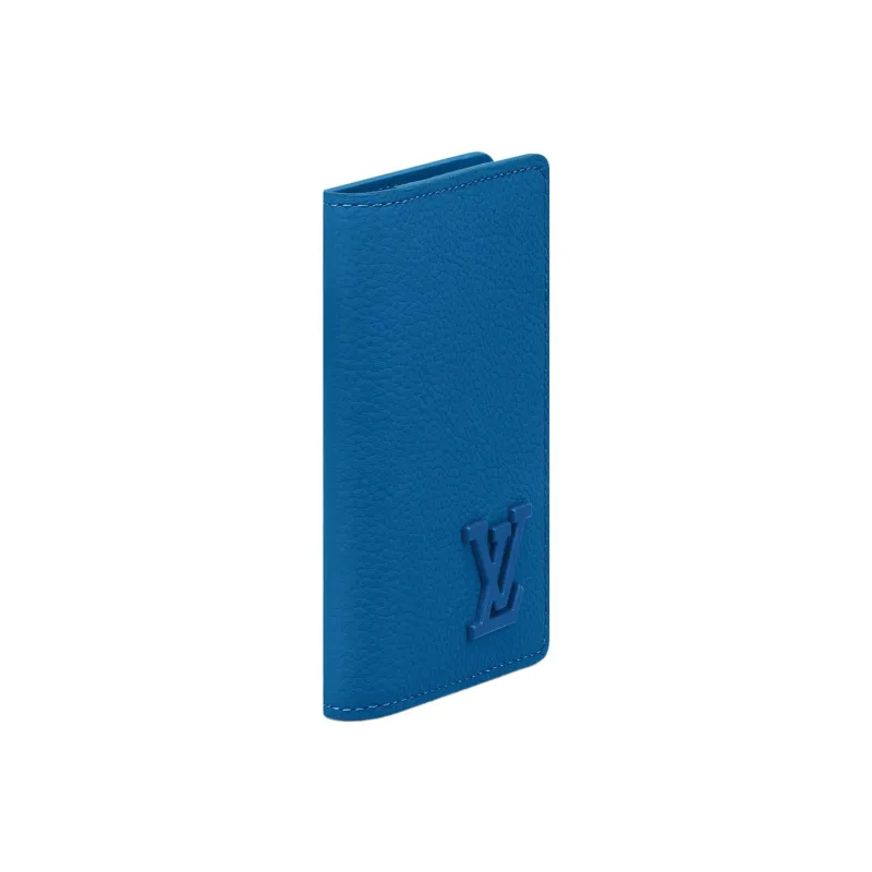 LOUIS VUITTON Cow Leather Wallet Men's Blue-1