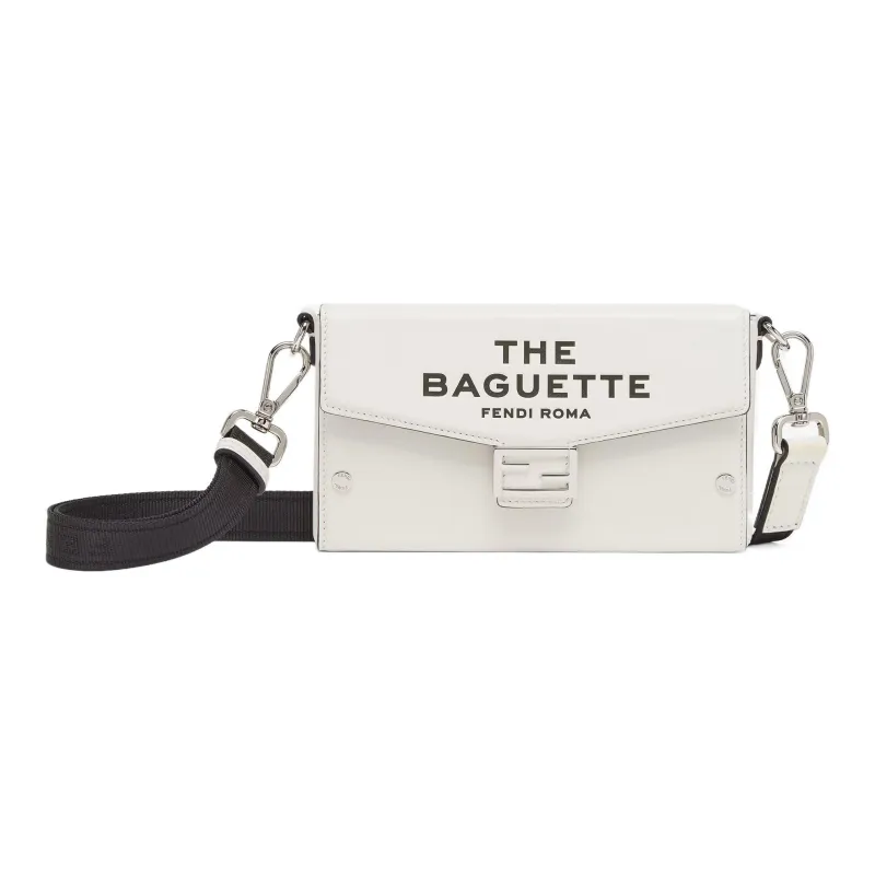FENDI Marc Jacobs Collaboration Capsule Collection Baguette Calfskin Cell Phone Pouch Shoulder Bag Mini Men's White-0