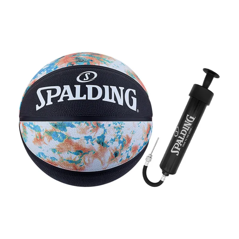 SPALDING Trend Series Rubber Basketball Blue Floral Size 7 Training Match Unisex-1