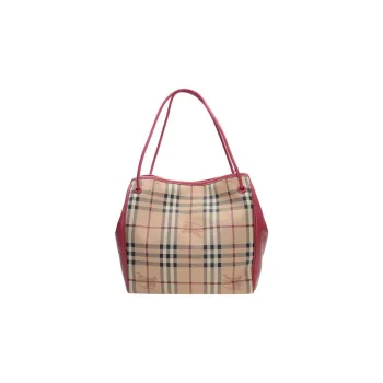Burberry Leather Handbag Shoulder Bag Women's Pink