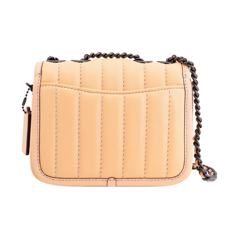 COACH Madison Nappa Sheep Leather With Leather Small Square Bag Shoulder Bag, Crossbody Bag Mini Women's Orange Pink-2
