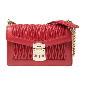 MIU MIU Sheepskin Crossbody Bag Women's Red
