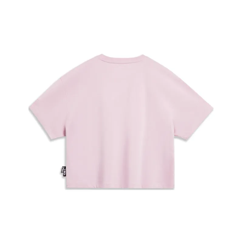 LiNing x Disney Disney Drop Shoulder Sleeve T Shirt Women's Soft Sand Pink-1