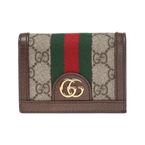 Gucci Ophidia Card Case Monogram GG Supreme Web Brown