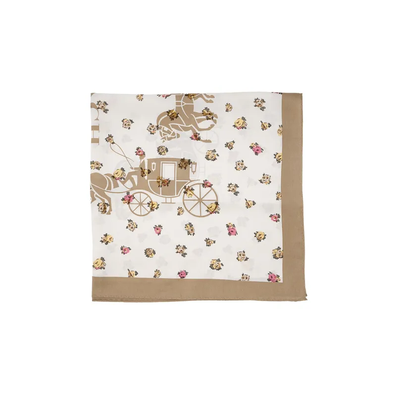 COACH Silk Silk Scarves Women's Apricot-2