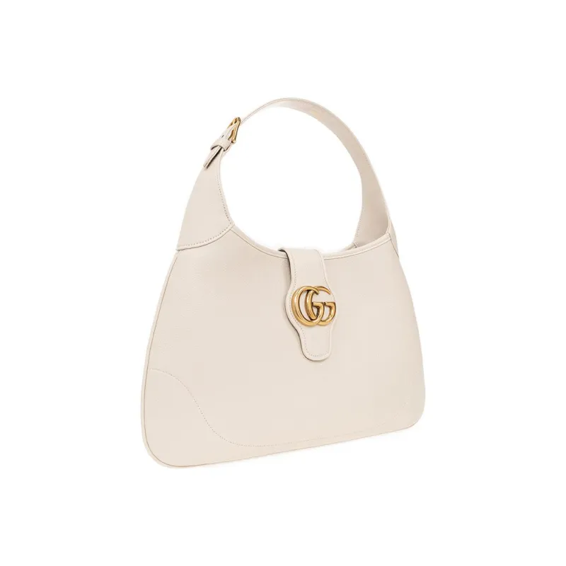GUCCI Aphrodite Leather Half Moon Bag Handbag Shoulder Bag HOBO Shoulder Bag Medium Size Women's White-1