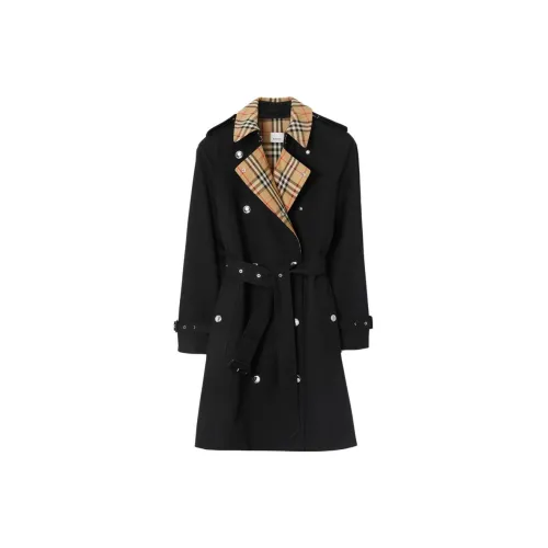 Burberry Trench Coats Women's Black