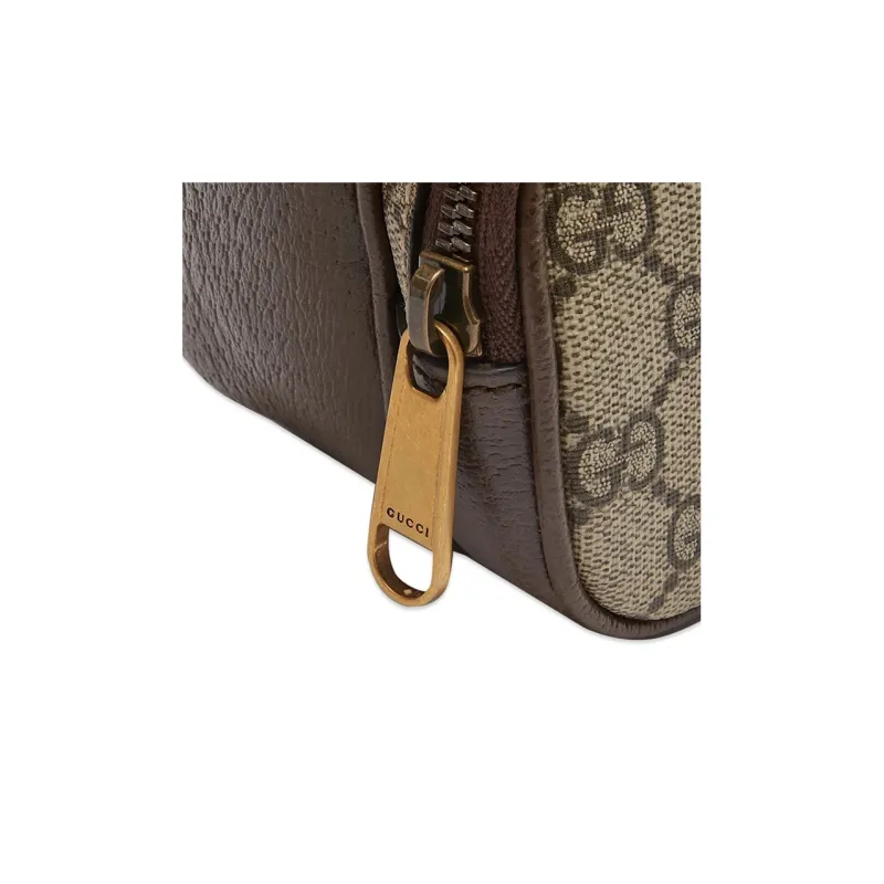 GUCCI Ophidia Canvas With Leather Trim Messenger Bag Shoulder Bag Crossbody Bag Small Size Men's Beige/Ebony-2