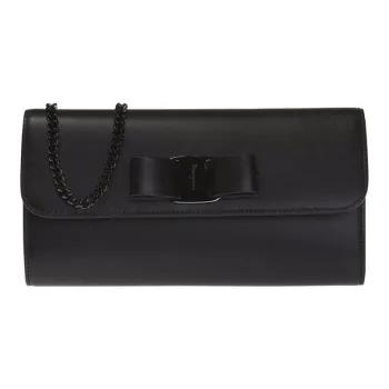 FERRAGAMO Cow Leather Shoulder Bag Crossbody Bag Regular Women's Black