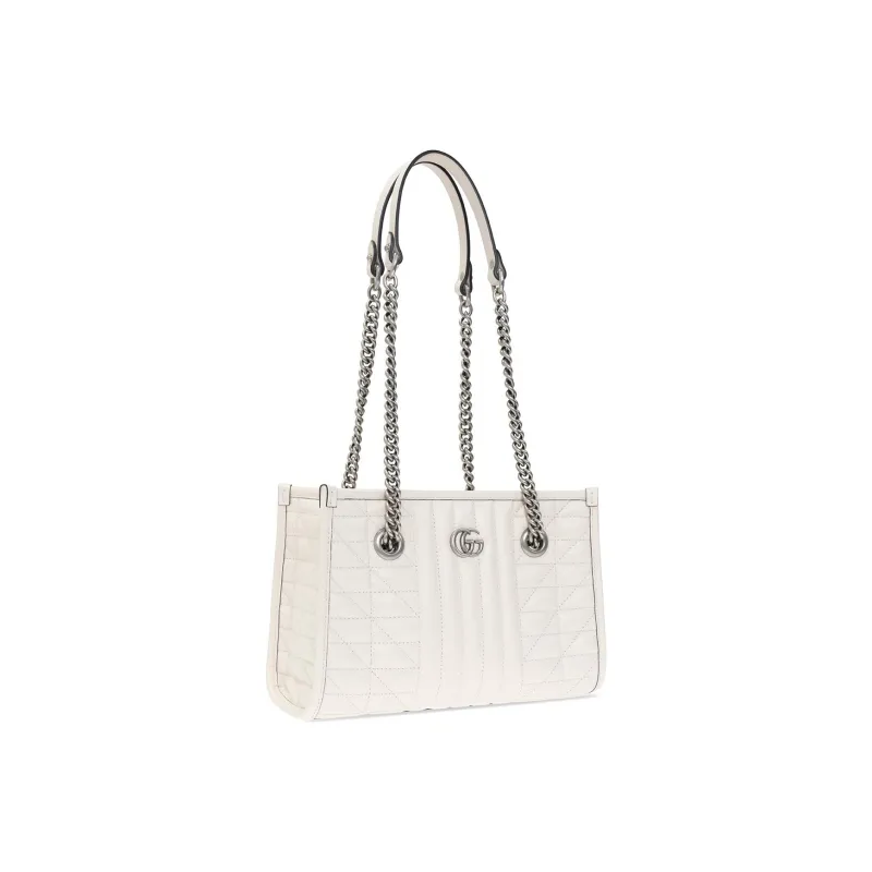 GUCCI GG Marmont Leather Shoulder Bag, Crossbody Bag Small Size Women's White-1