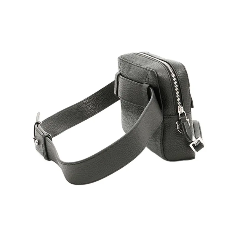 FERRAGAMO Leather Sling Bags One Shoulder Crossbody Fanny Pack Regular Men's Black-1