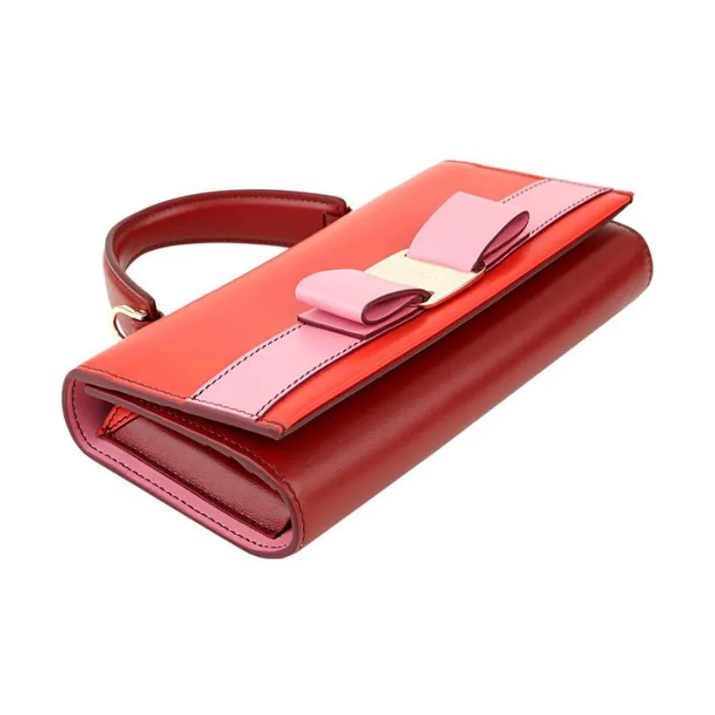 FERRAGAMO Calfskin Shoulder Bag, Crossbody Bag, Handbag Women's Red-2