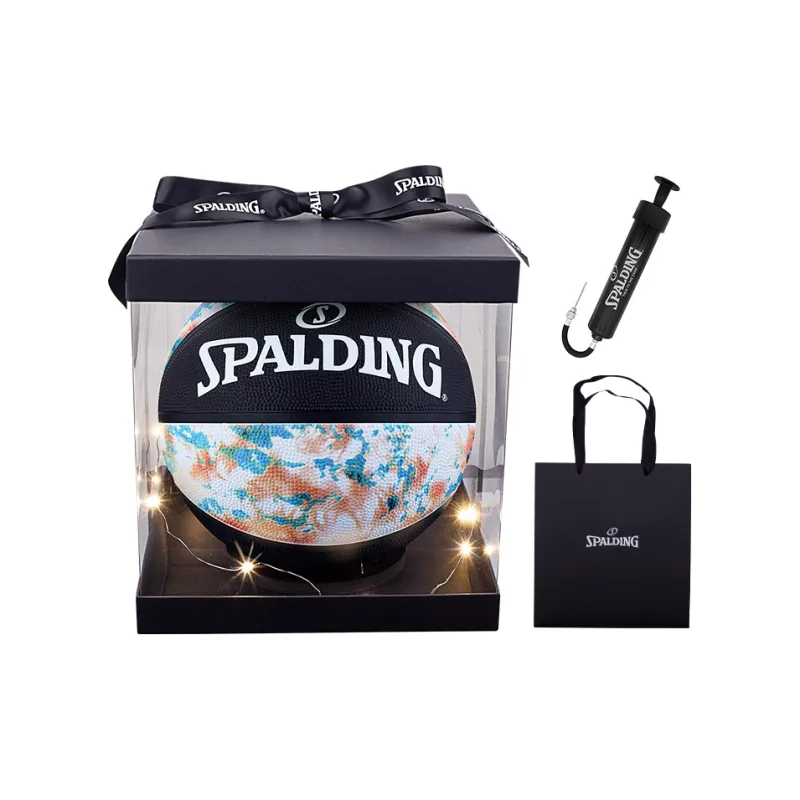 SPALDING Trend Series Rubber Basketball Blue Floral Size 7 Training Match Unisex-2