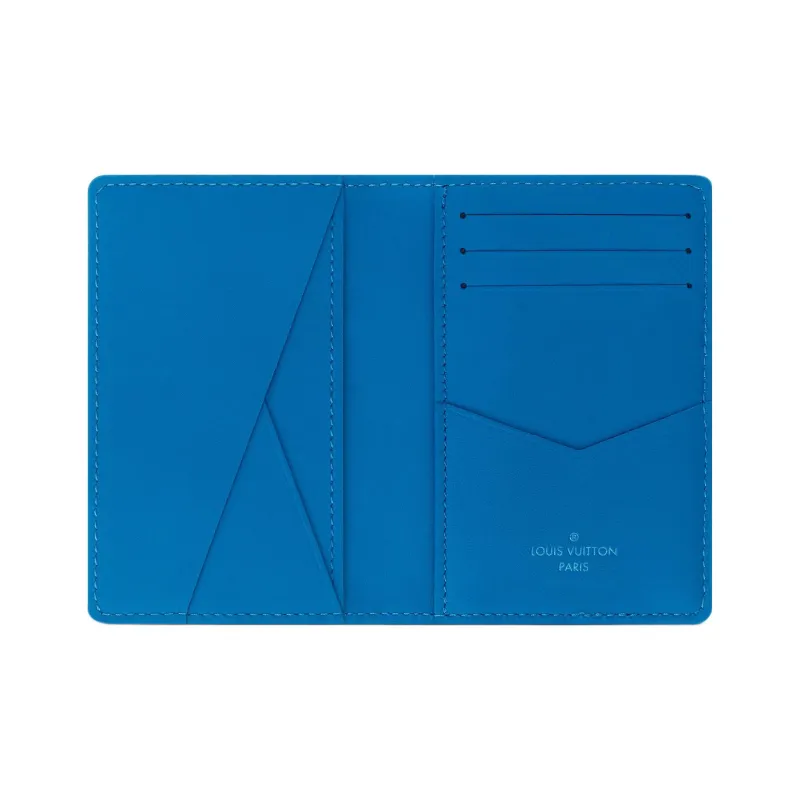 LOUIS VUITTON Cow Leather Wallet Men's Blue-3