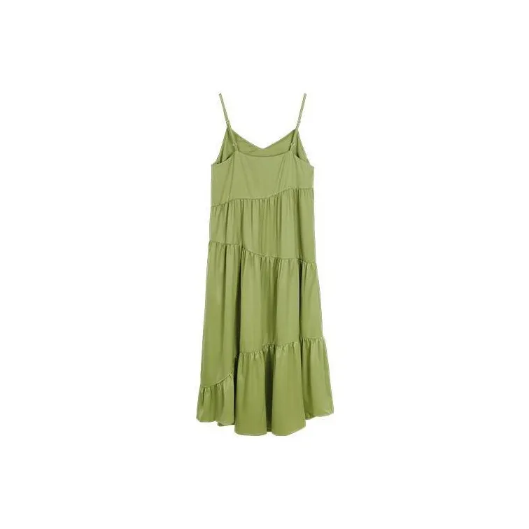 Migu Slip Dresses Women's Green Cherry Fruit Green-1