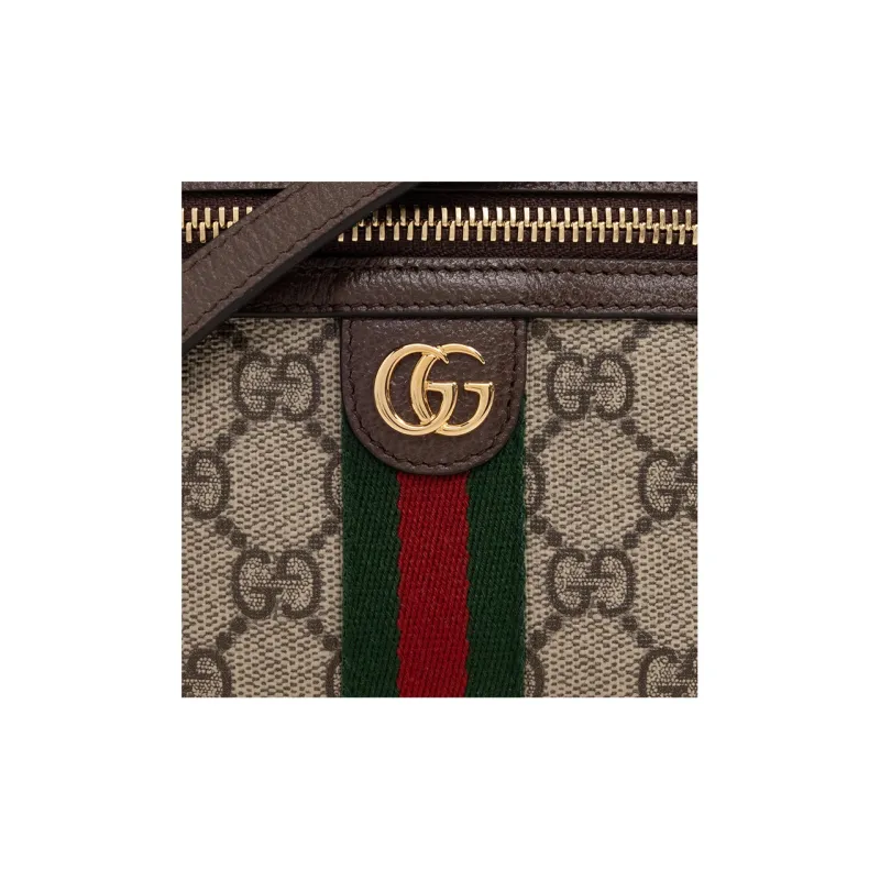 GUCCI Canvas With Leather Trim Handbag Shoulder Bag Crossbody Bag Mini Women's Ebony/Beige-4