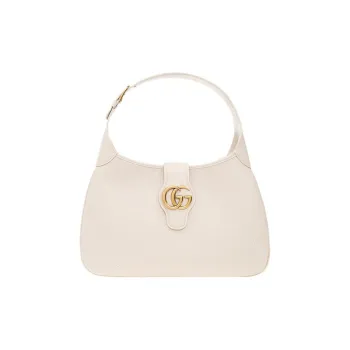 GUCCI Aphrodite Leather Half Moon Bag Handbag Shoulder Bag HOBO Shoulder Bag Medium Size Women's White