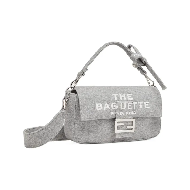 FENDI Marc Jacobs Collaboration Capsule Collection Baguette Polyester Shoulder Bag Crossbody Bag Handbag Men's Gray-1