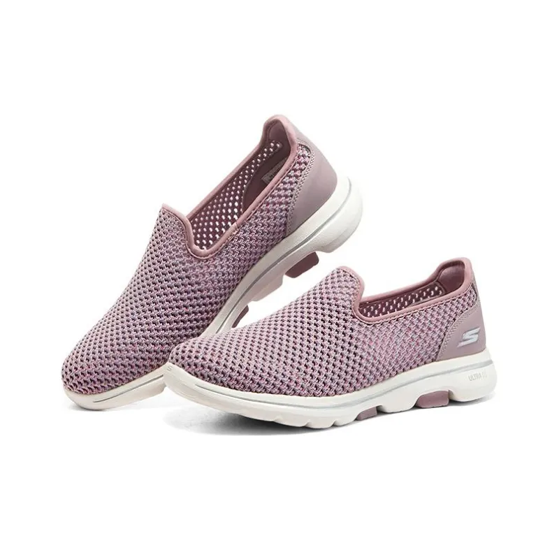 Skechers Go Walk 5 Anti Slip Wear Resistant Low Top Casual Shoes Women's Pink-2