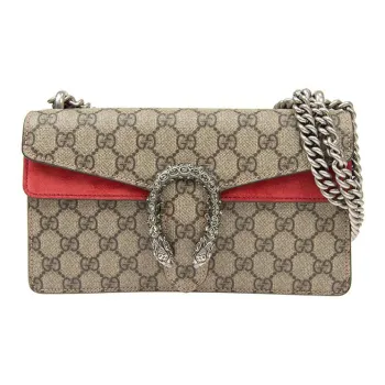 GUCCI Dionysus Canvas With Leather Flap Bag Chain Bag Shoulder Bag, Crossbody Bag Women's