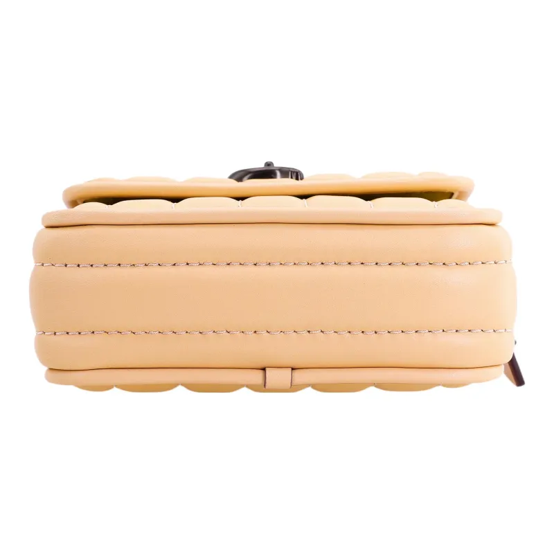 COACH Madison Nappa Sheep Leather With Leather Small Square Bag Shoulder Bag, Crossbody Bag Mini Women's Orange Pink-3
