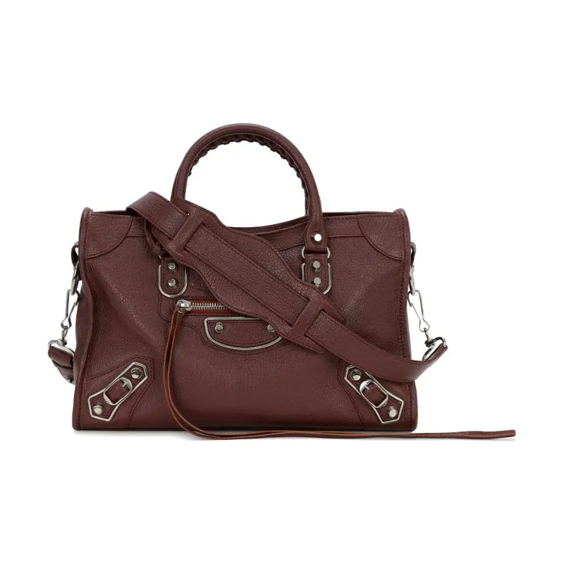 Balenciaga Leather Shoulder Bag Crossbody Bag Handbag Women's Brown-0