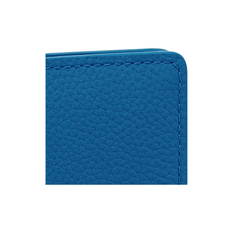 LOUIS VUITTON Cow Leather Wallet Men's Blue-4