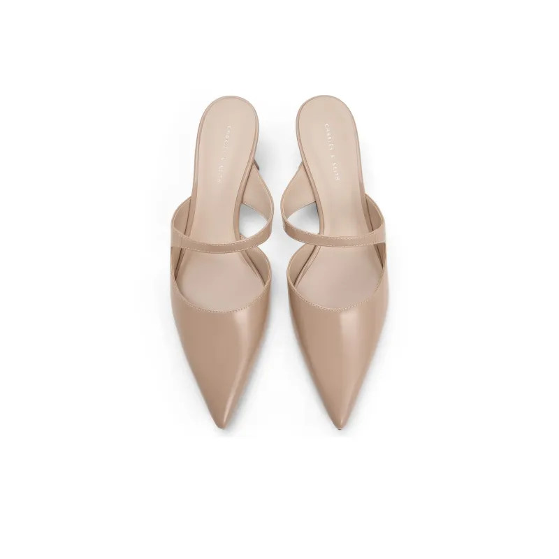 CHARLES&KEITH Composite Sole Closed Toe Slippers 4.5cm Women's-5