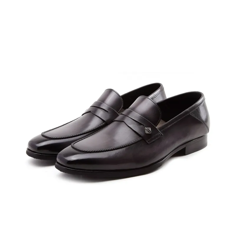 Satchi Casual Leather Shoes Men's Black Gray-2