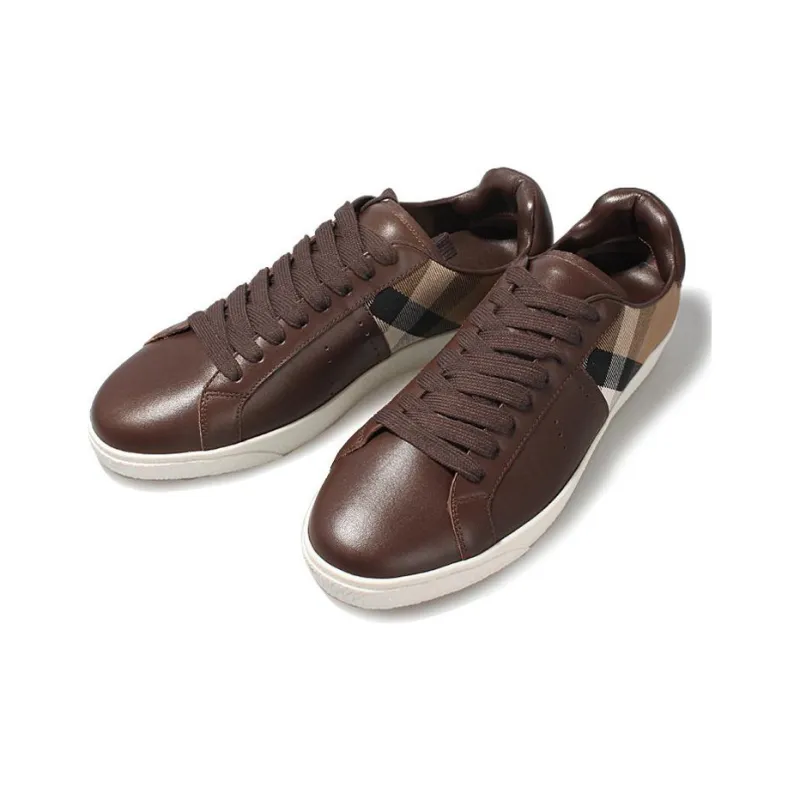 Burberry Low Top Skateboard Shoes Men's Brown-1